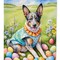 Edge Collections - 11.25" X 15.50" - Multicolor - Australian Cattle Dog Easter Egg - 1 Piece